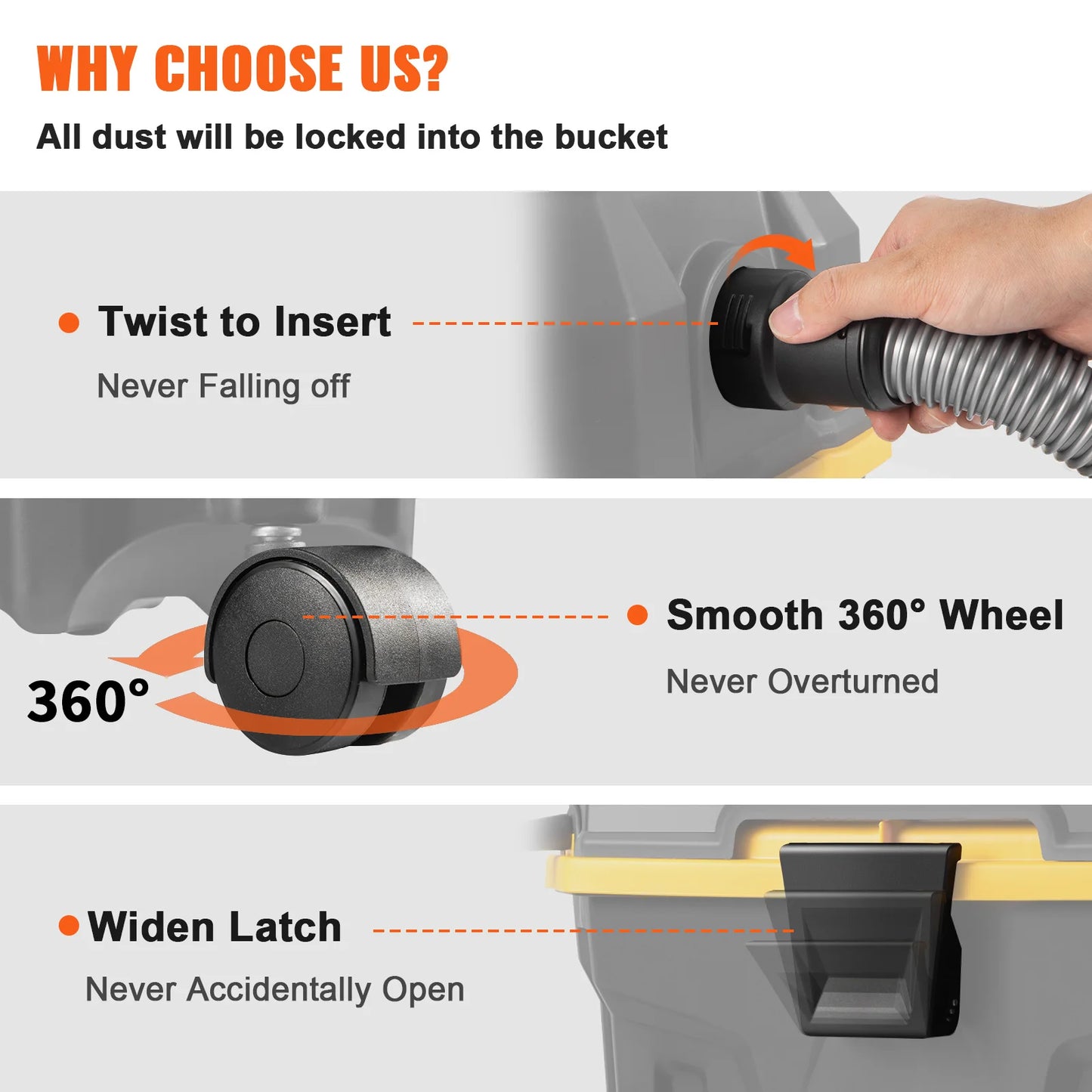 SucceBuy Wet Dry Vacuum Cleaner With Strong Suction Air Blower
