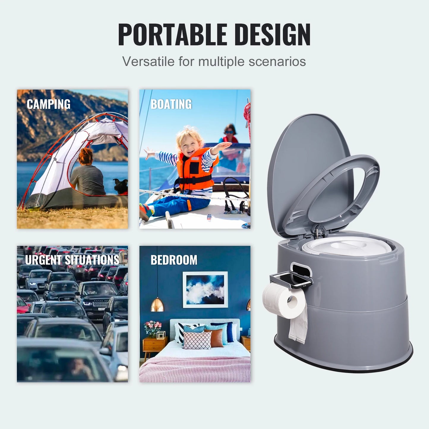 SucceBuy Portable Gravity Toilet For Outdoor Camping Travel