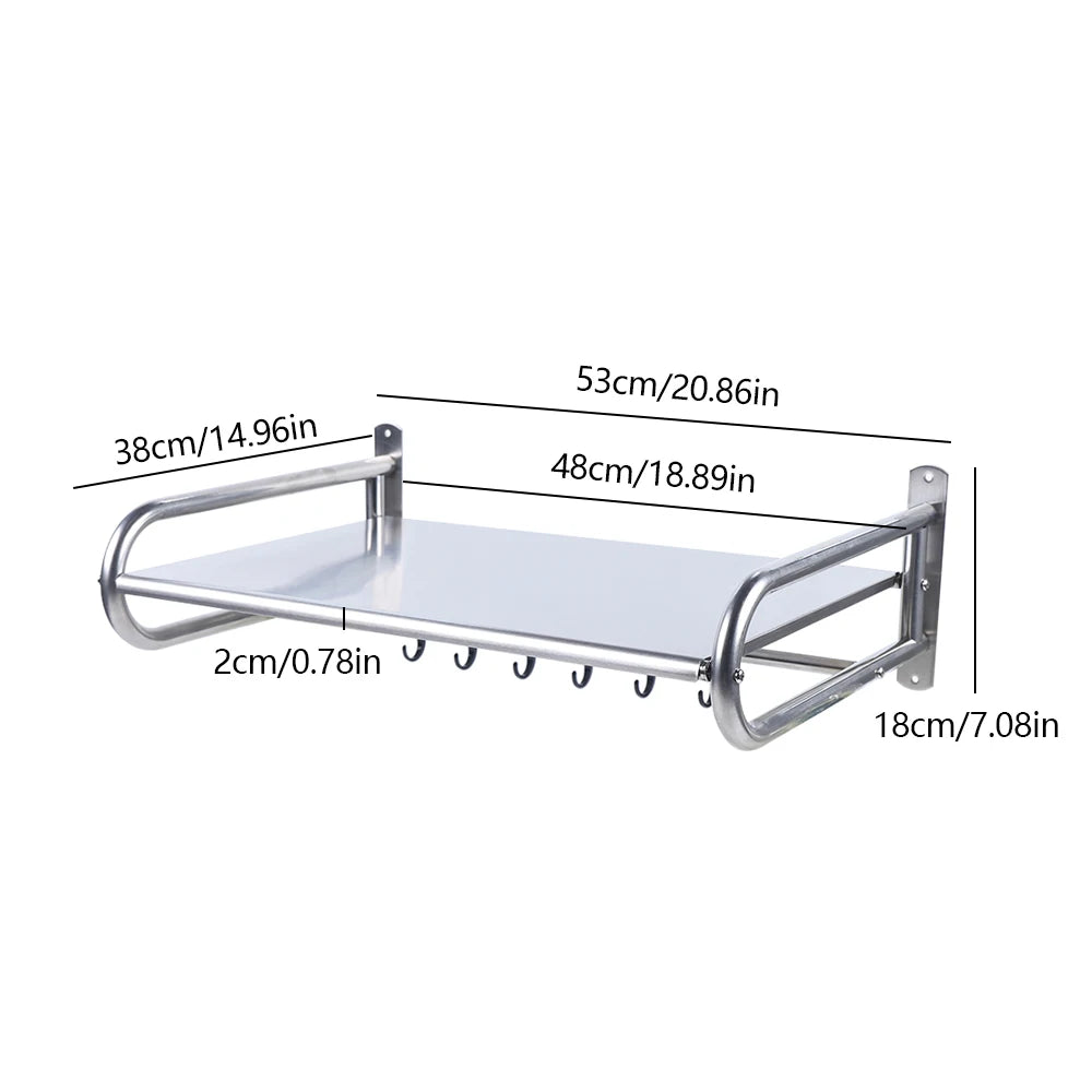 Stainless Steel Microwave Oven Rack Wall Mounted Shelf