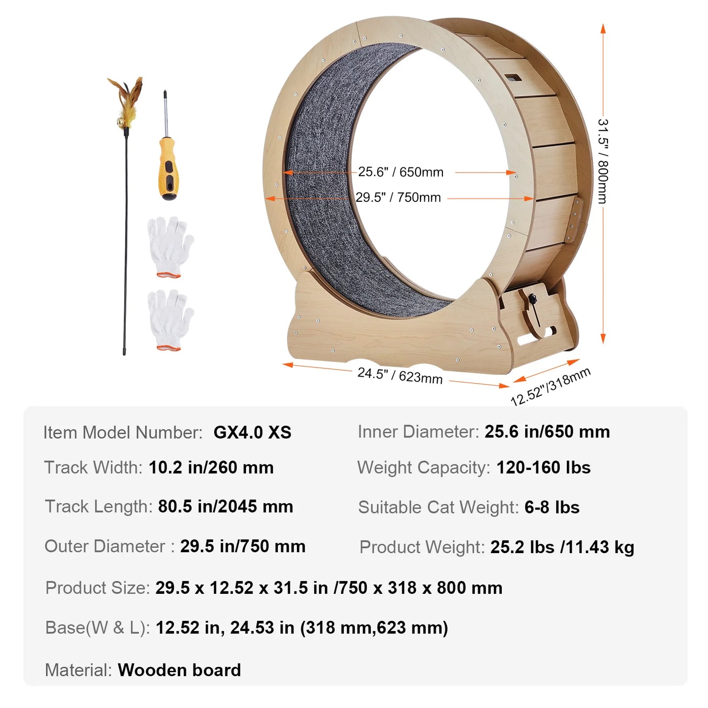 Wooden Cat Exercise Wheel For Indoor Running Treadmill