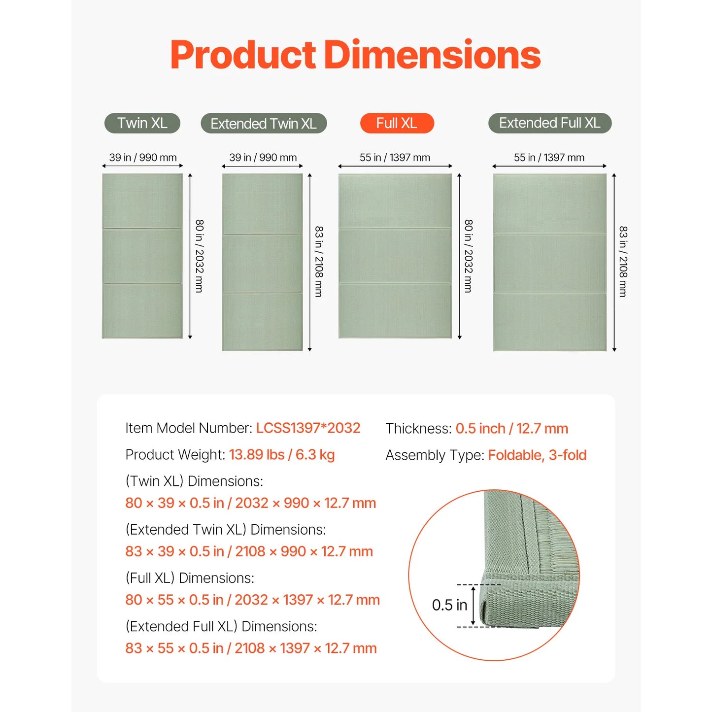 SucceBuy Japanese Tatami Foldable Mattress Natural Rush Grass
