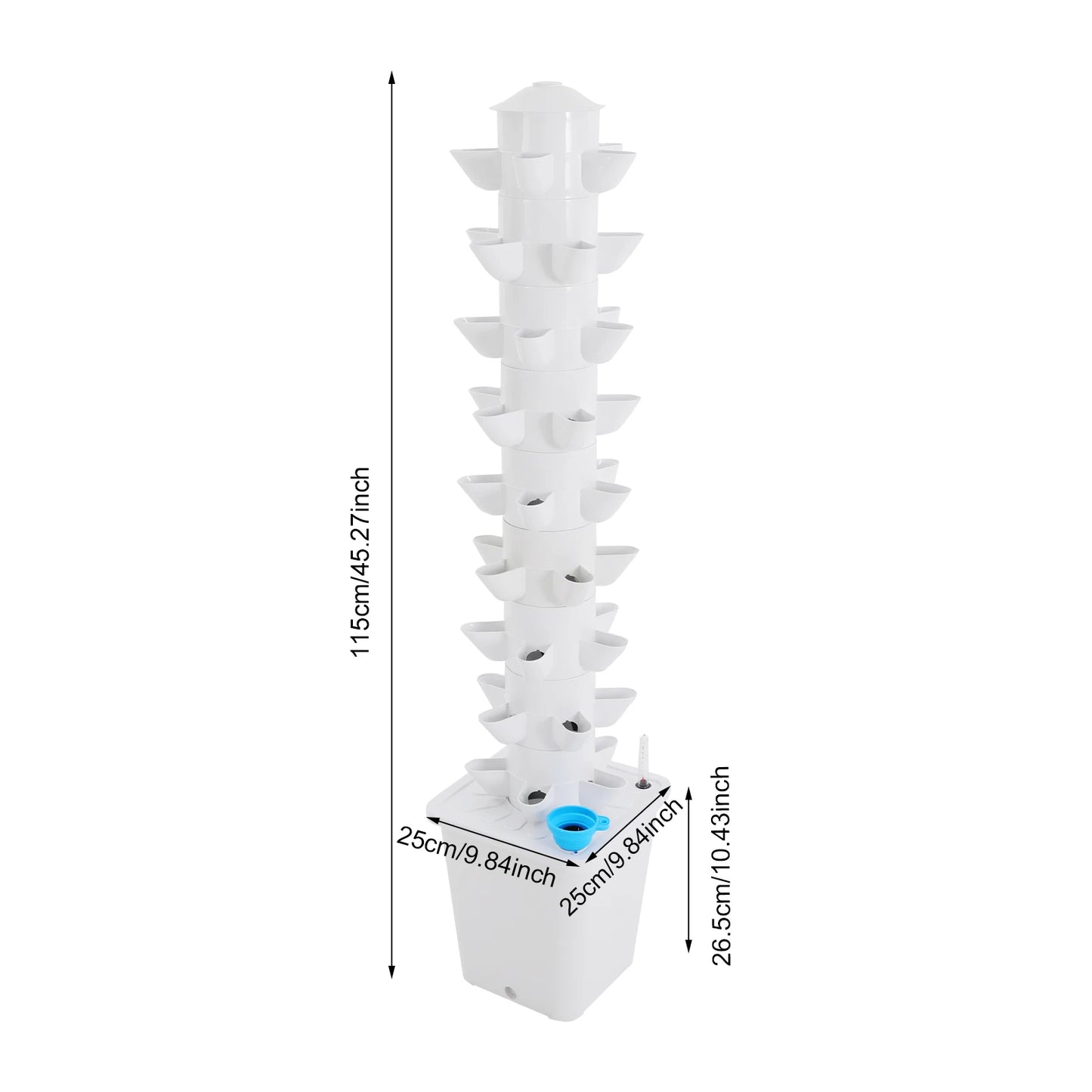 Hydroponic Vertical Garden Tower With 45 Holes For Balcony Greenhouse