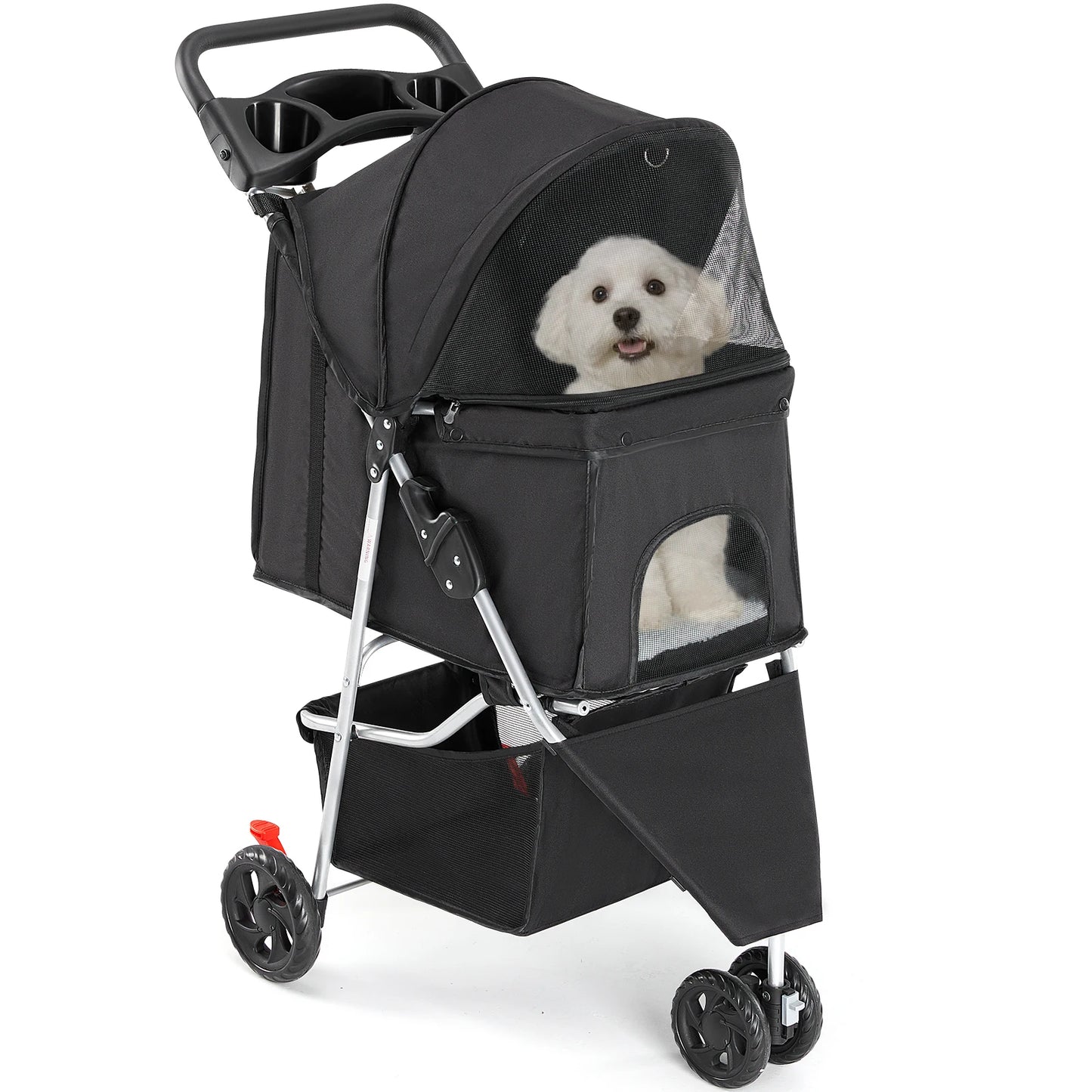 JHK 3 Wheel Foldable Pet Stroller for Dogs and Cats