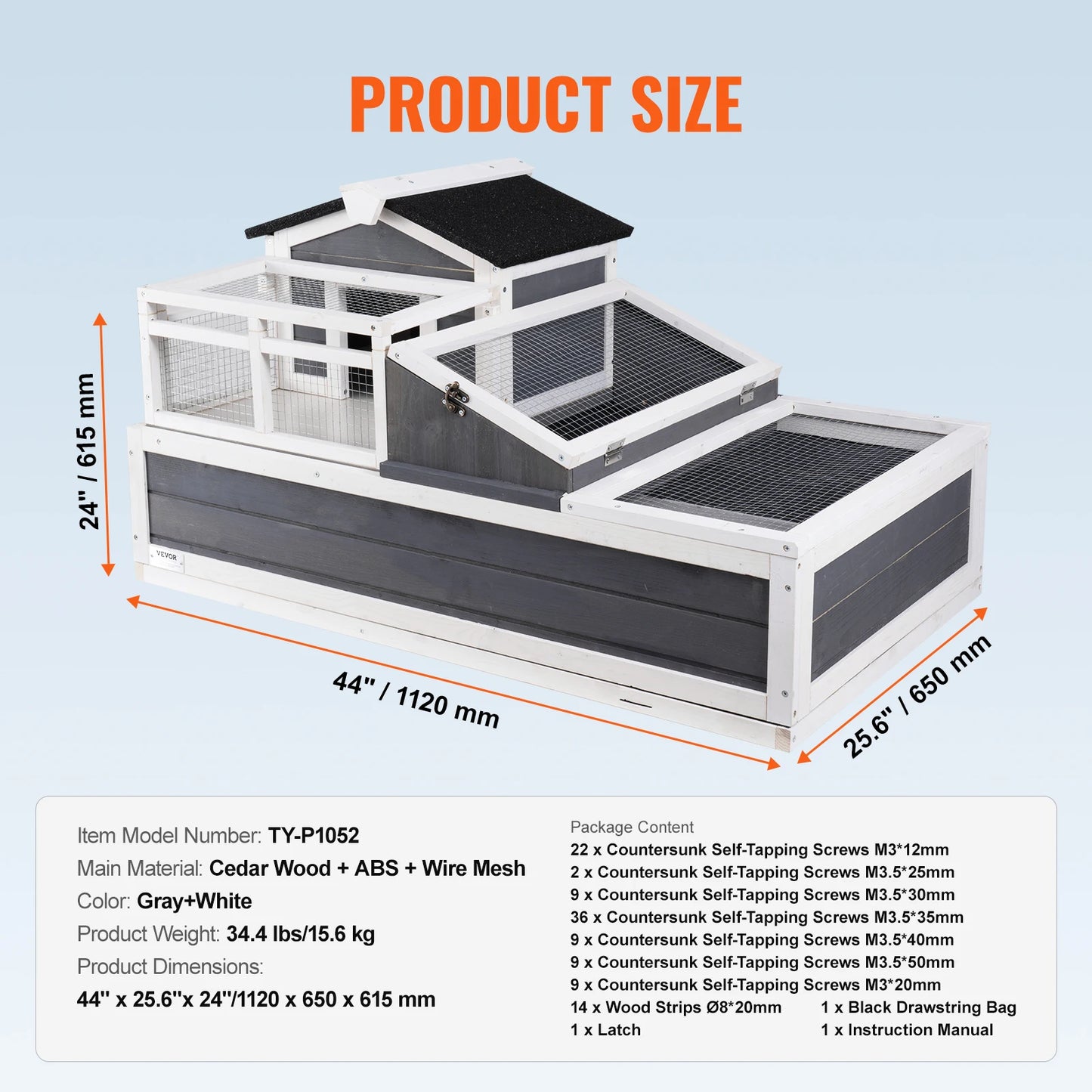 SucceBuy 3 Room Tortoise Habitat Wooden Enclosure With Open Roof