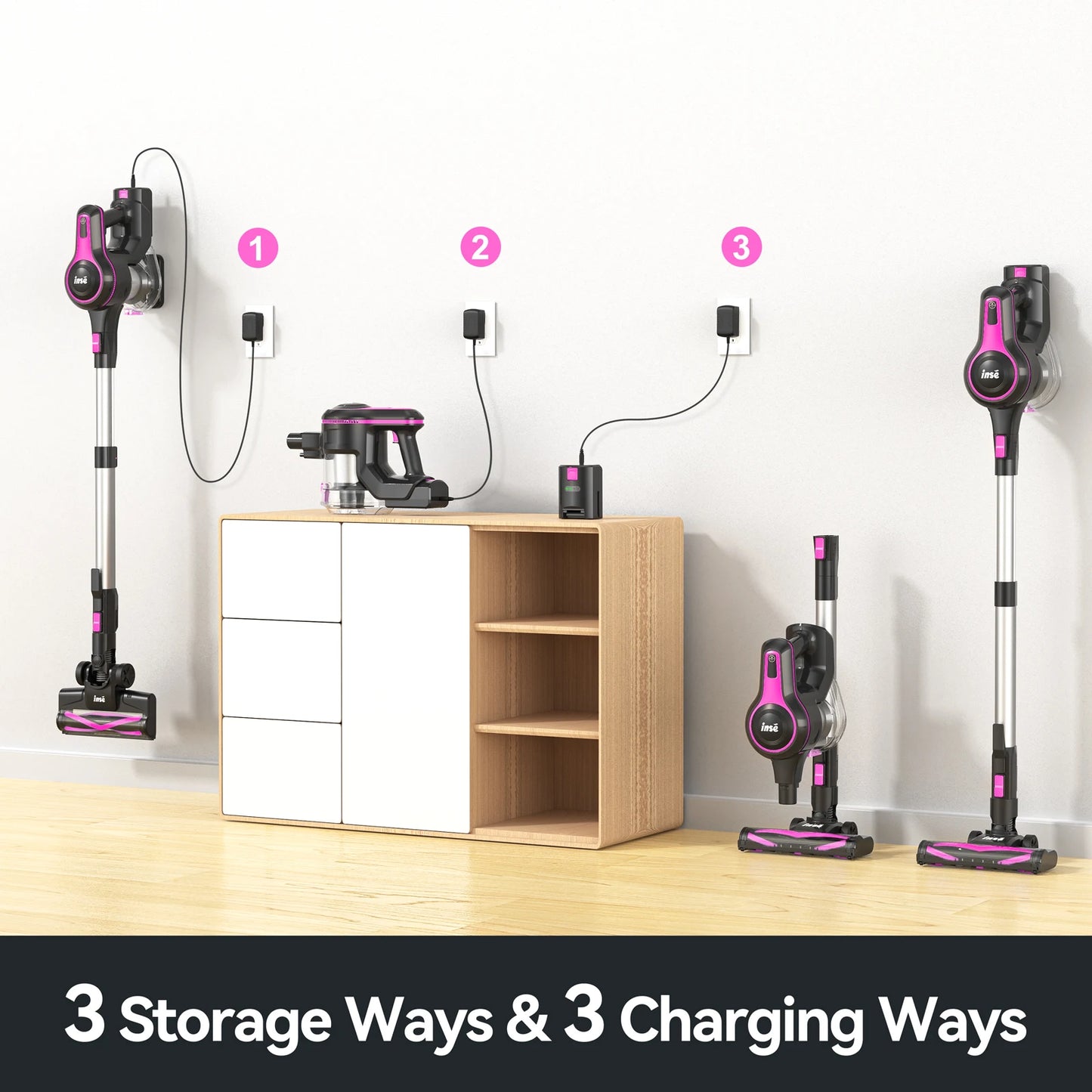 INSE N5T Cordless Vacuum Cleaner 25KPa Dustbin Six In One