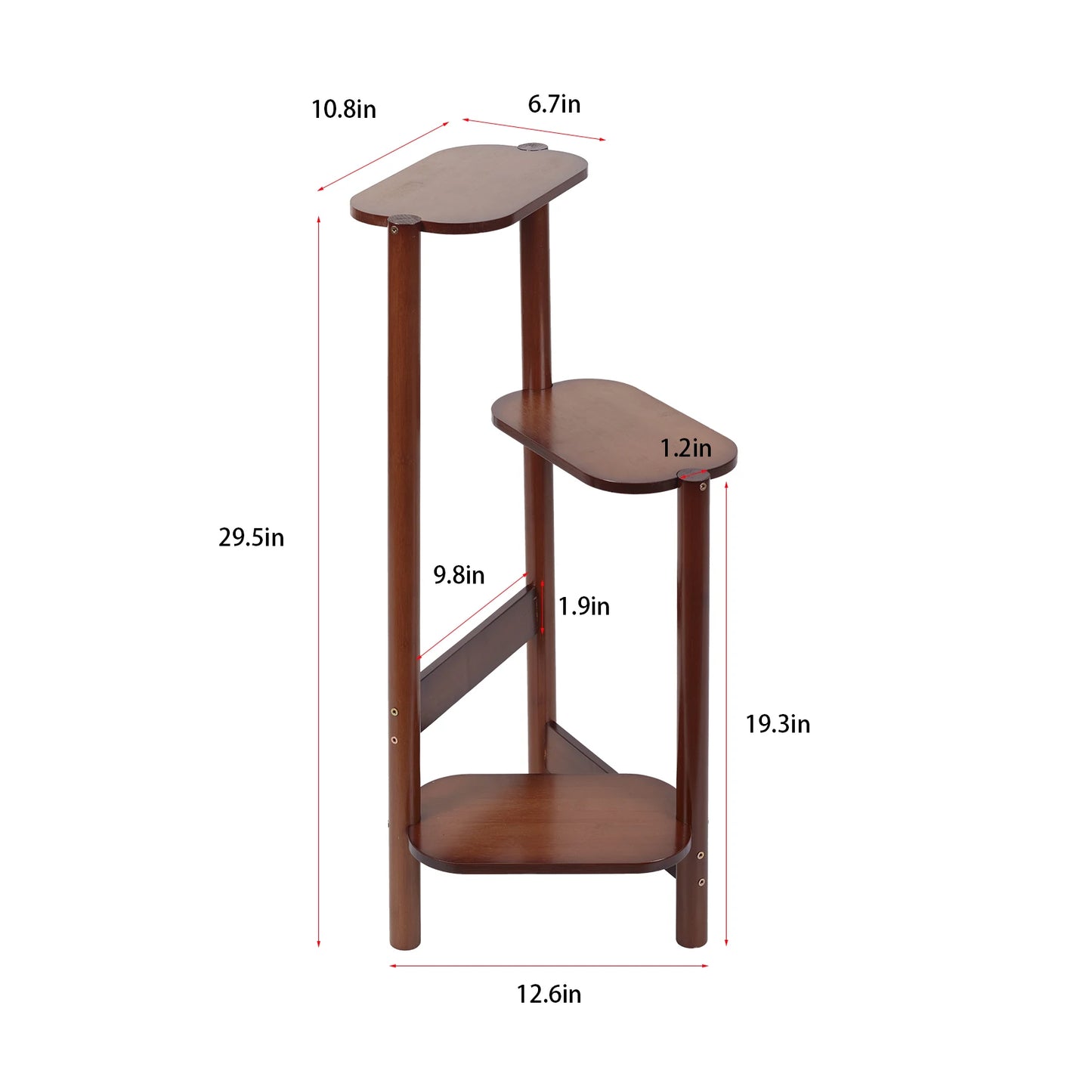 3-Tier Bamboo Plant Stand For Indoor Corner Display