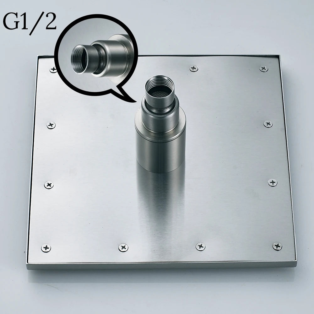Shinesia LED Rainfall Shower Head Stainless Steel Bathroom Accessory