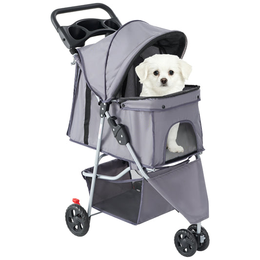 JHK 3 Wheel Foldable Pet Stroller for Dogs and Cats