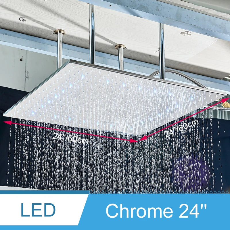 Shinesia LED Bathroom Shower System Ceiling Mounted Rainfall