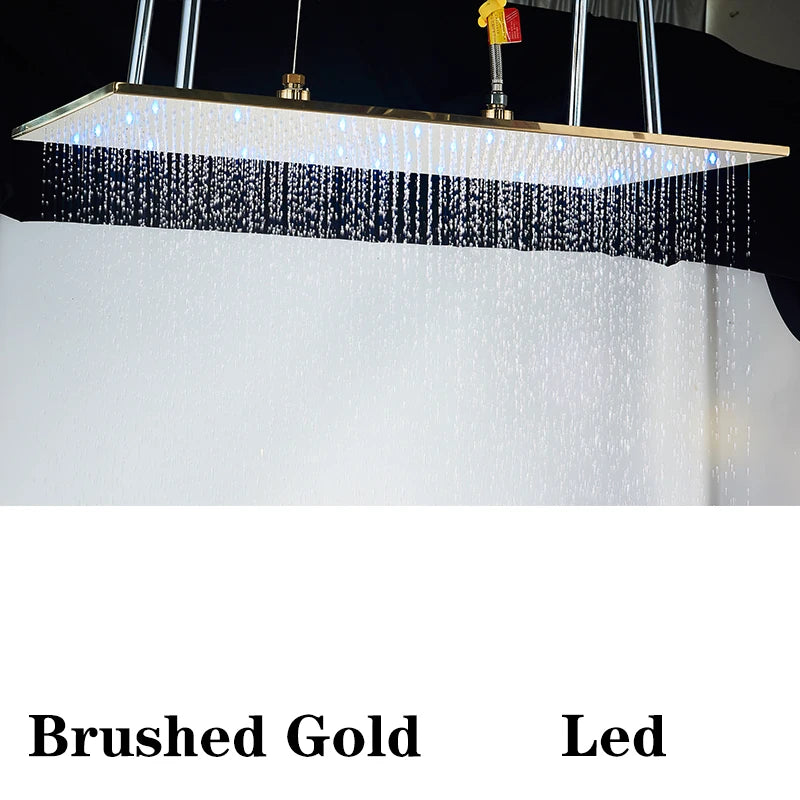 Wanmivezlo LED Brass Rain Shower Head Wall Mounted