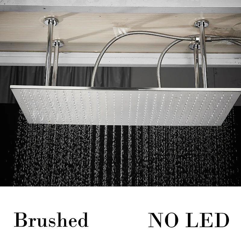 Wanmivezlo LED Brass Rain Shower Head Wall Mounted