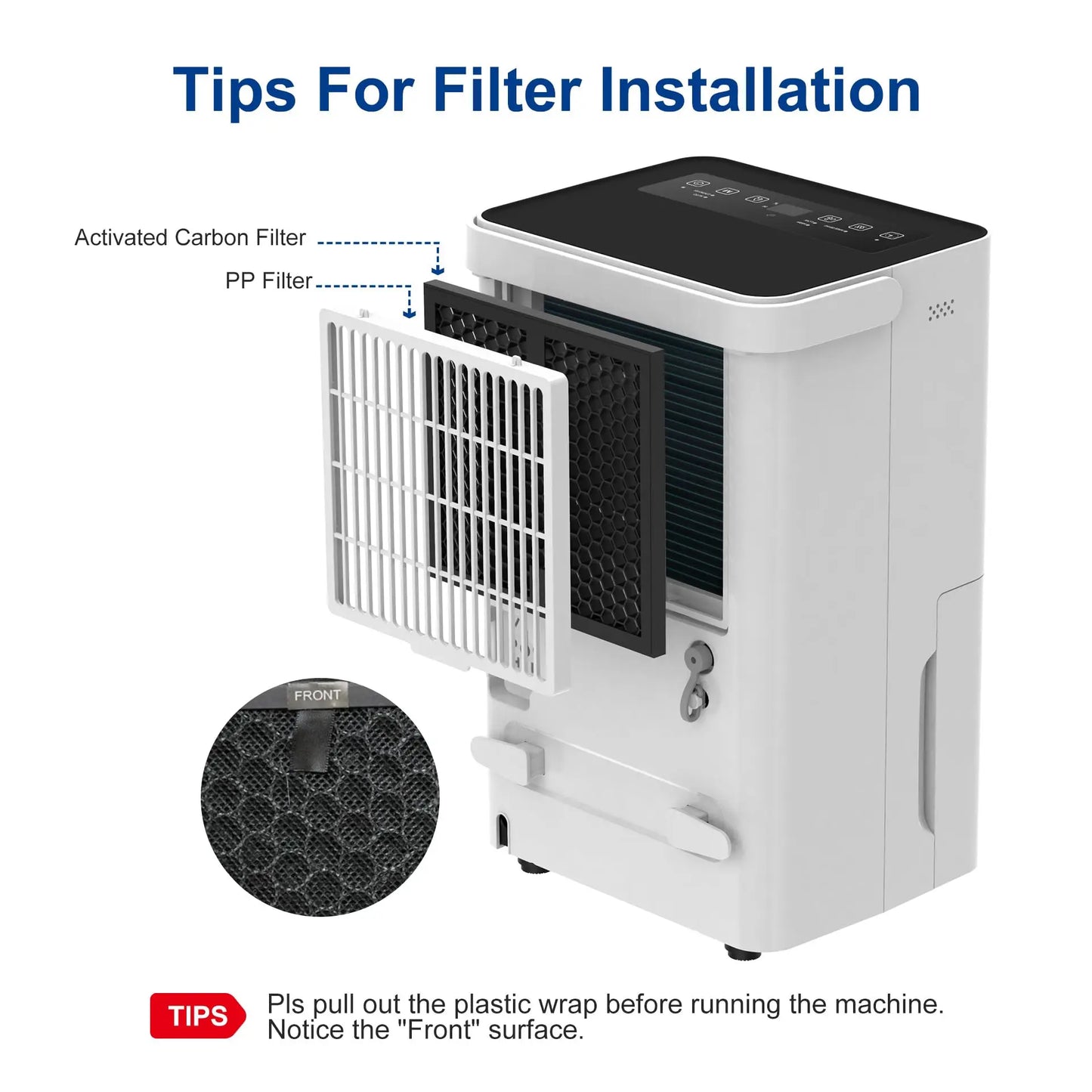 Shinco Dehumidifier With Auto Or Manual Drainage For Home Basements