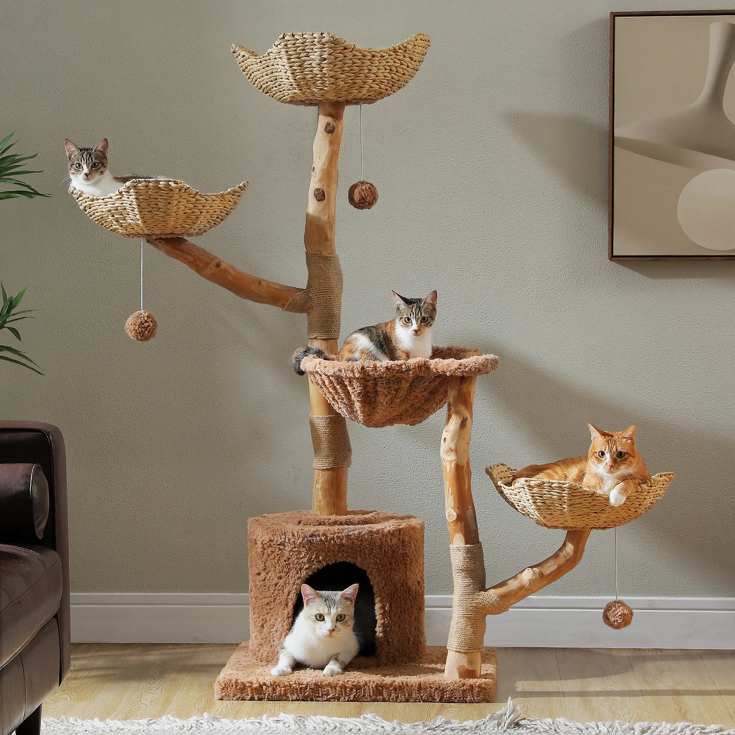 PAWZ Road Cat Tree Tower With Sisal Scratching Post Bed