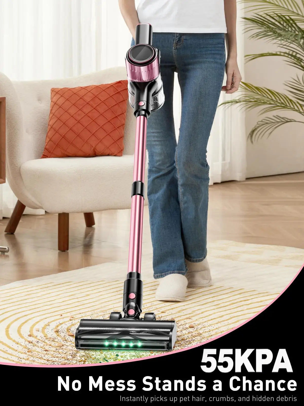 SUXIANGVAC Cordless Vacuum Cleaner 55KPa 500W 45Min Run Time 10in1