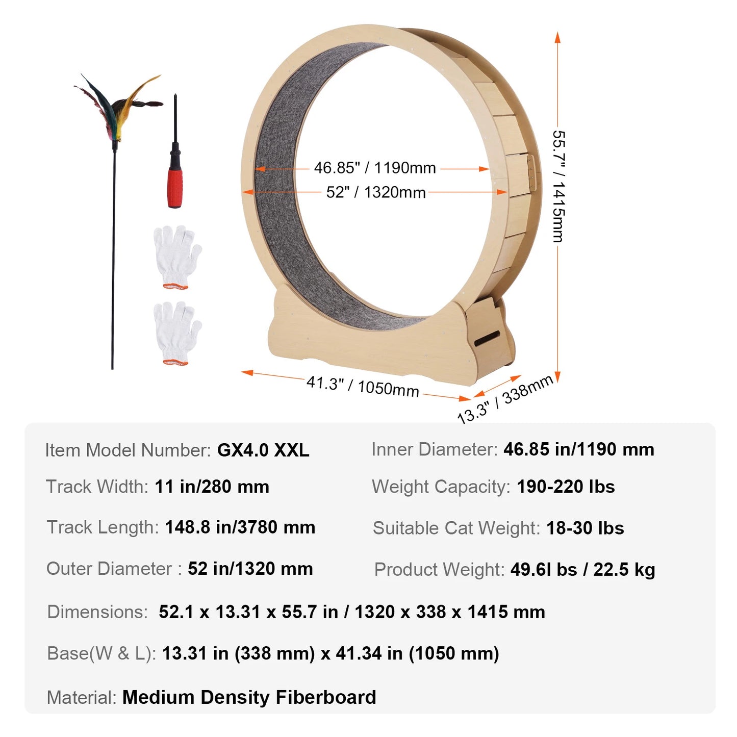 Wooden Cat Exercise Wheel For Indoor Running Treadmill