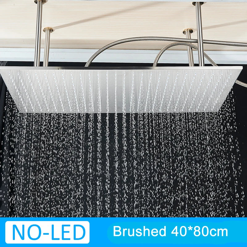 Shinesia LED Rainfall Shower Head Stainless Steel Bathroom Accessory