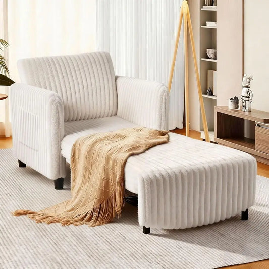 Premium Convertible Pull Out Sleeper Chair With Cushions