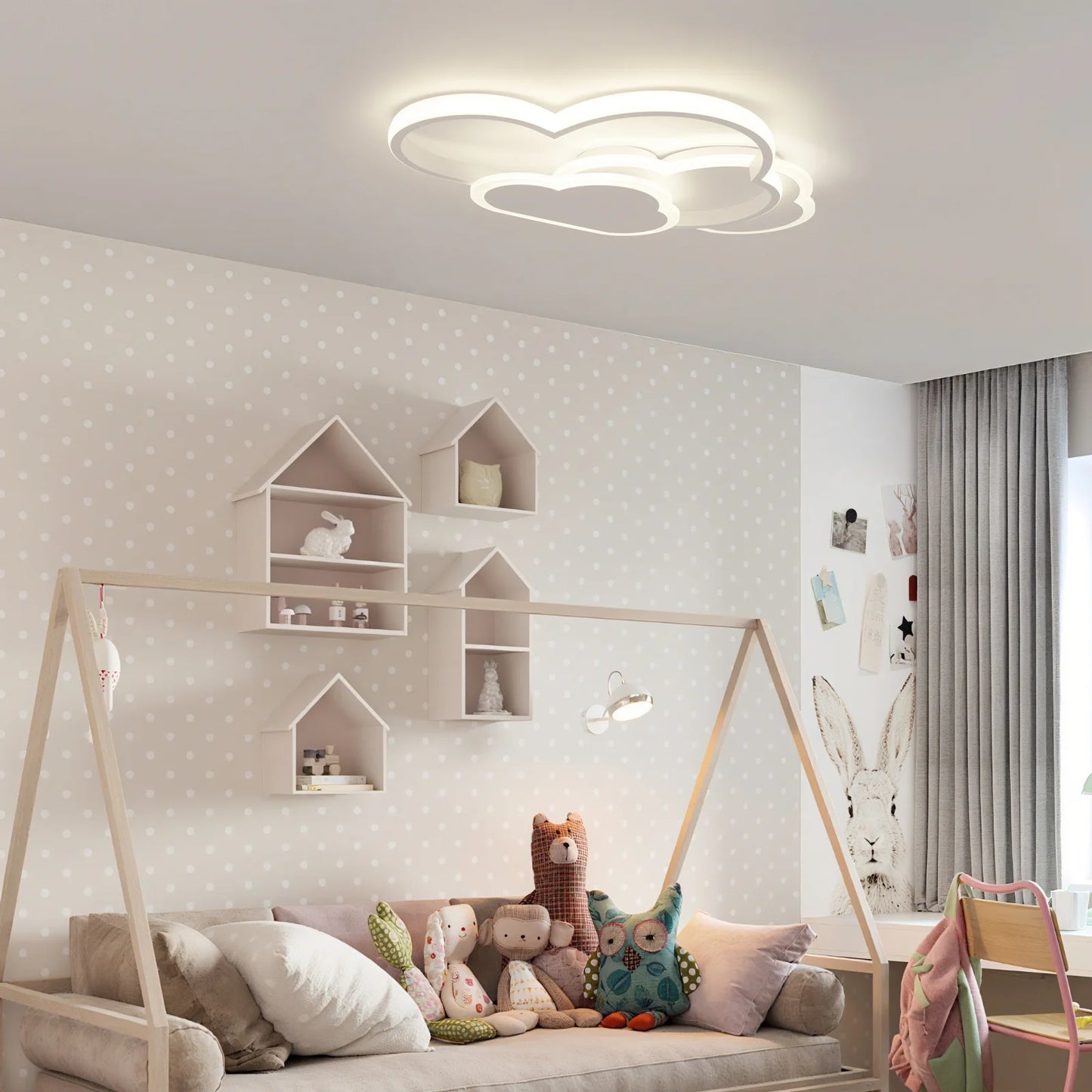 Modern Led Cloud Ceiling Light 42W Chandelier For Bedroom Living Room
