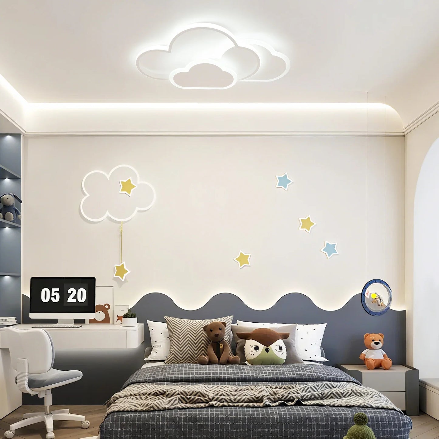Modern Led Cloud Ceiling Light 42W Chandelier For Bedroom Living Room