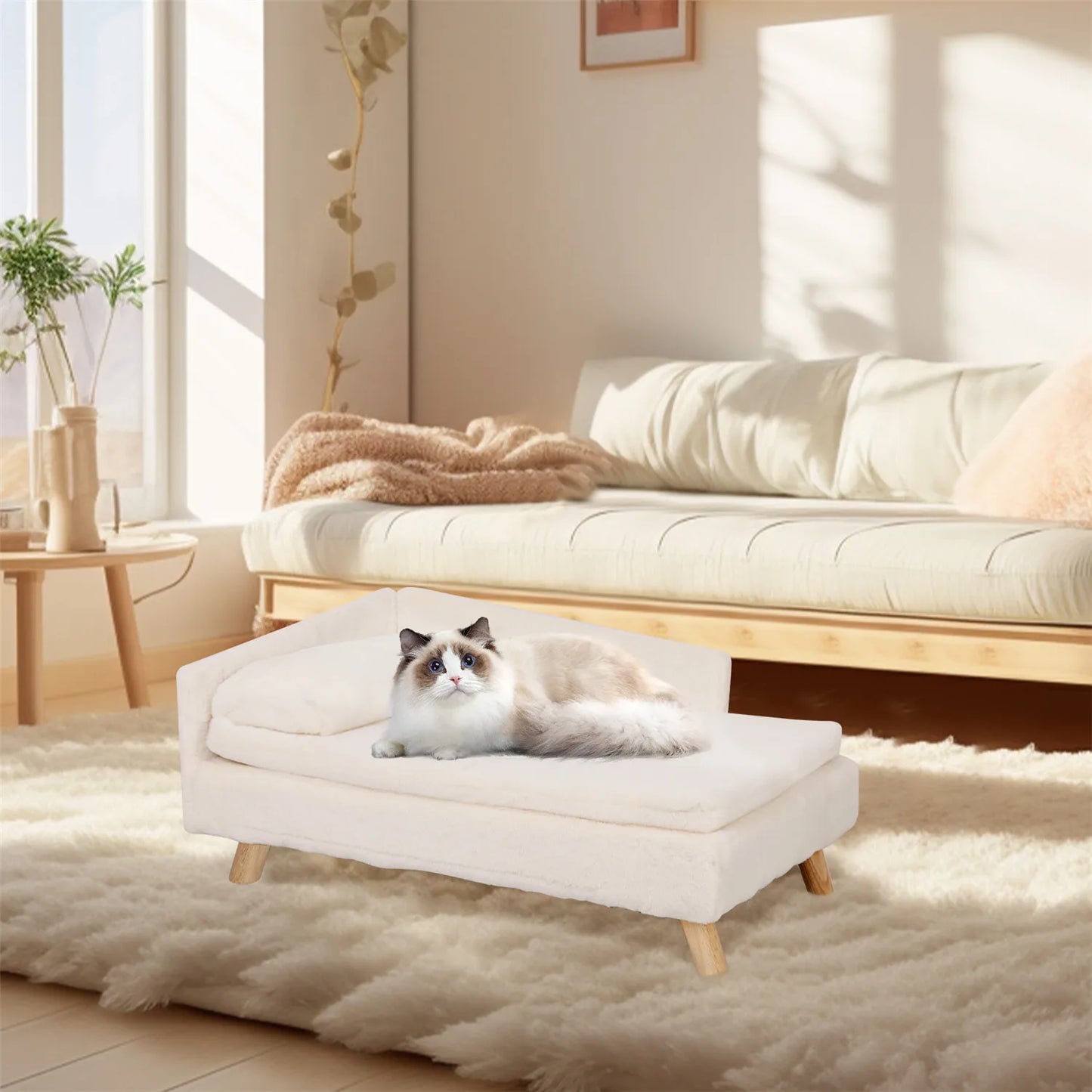 BINGOPAW Waterproof Pet Sofa Bed Lounger With Plush Cover