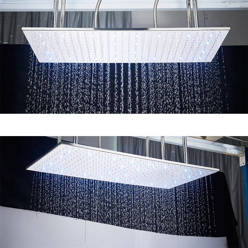 Wanmivezlo LED Brass Rain Shower Head Wall Mounted