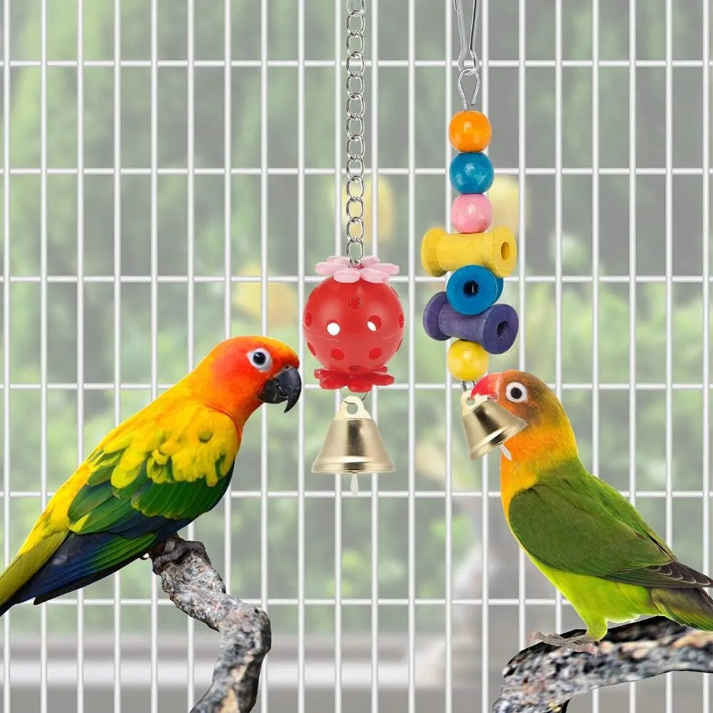 11 Piece Parrot Bird Toys For Small Parakeets And Conures