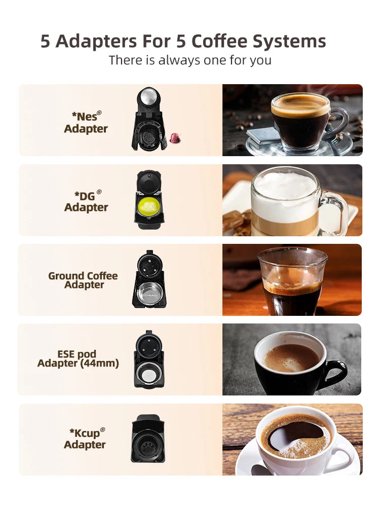 HiBrew 20Bar 5 In 1 Hot Cold Capsule Coffee Machine Espresso