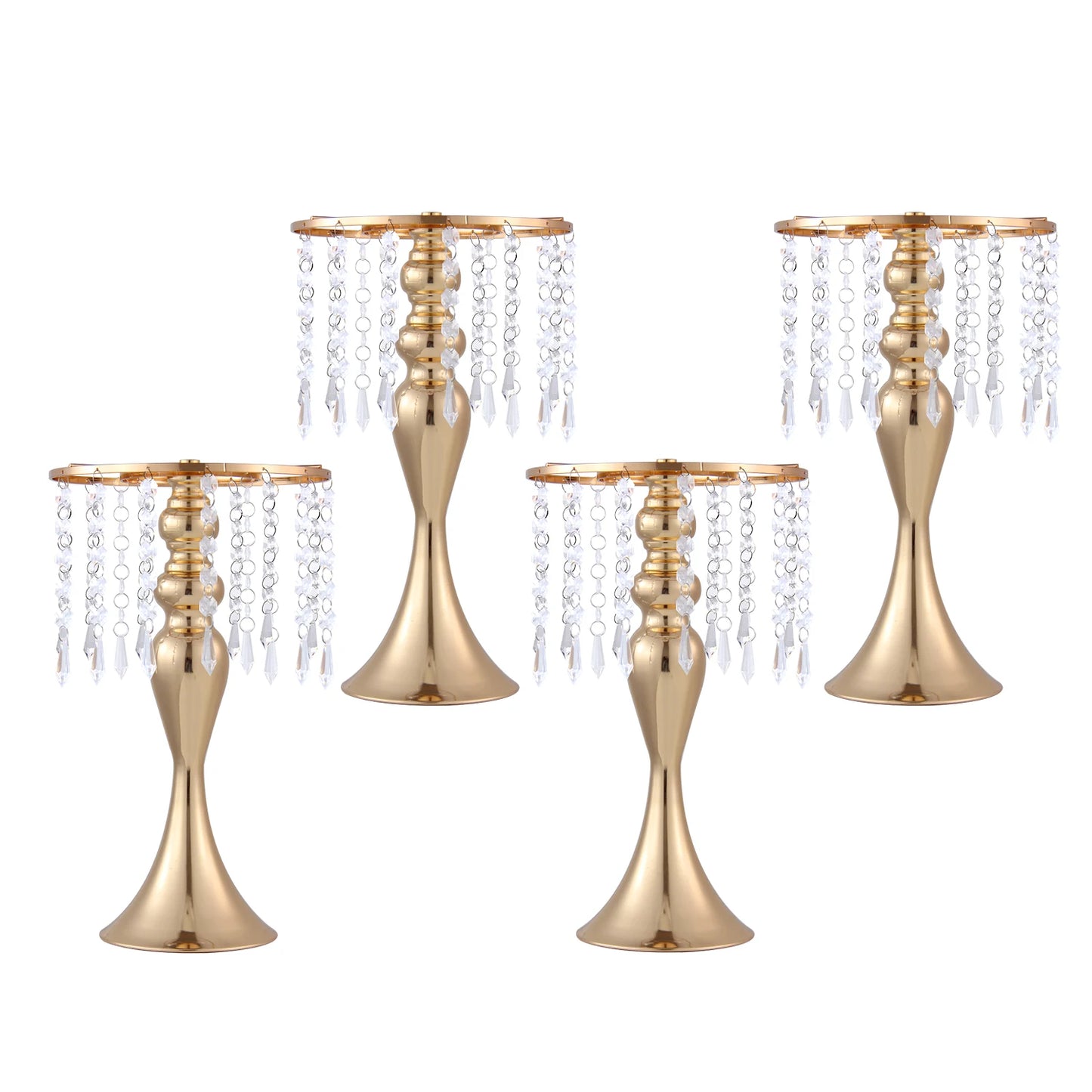 Sleek Metal Trumpet Vases For Wedding Centerpiece Decor