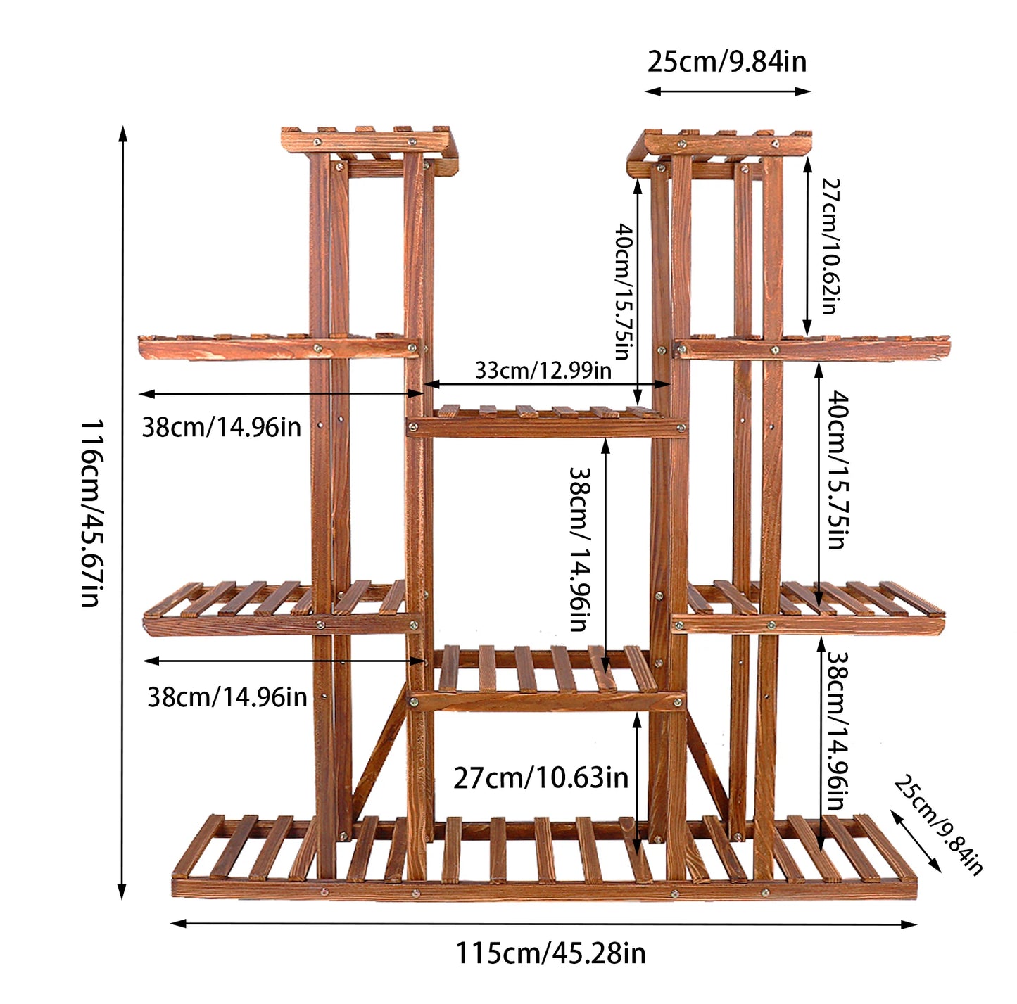 Wisfor Wooden Plant Shelf Display Stand For Indoor Outdoor