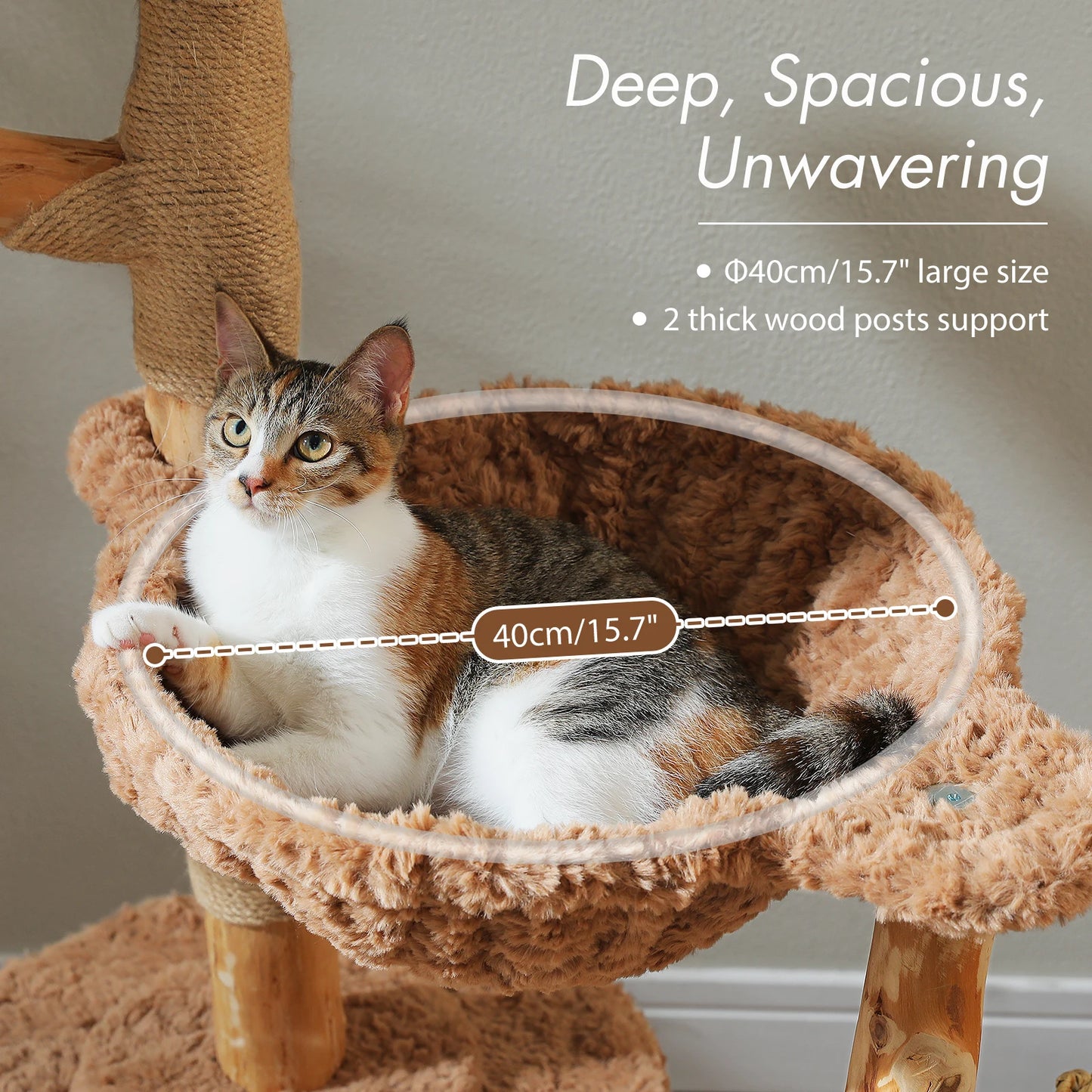 PAWZ Road Large Cat Tree Tower With Sisal Scratching Post Wicker Basket Bed
