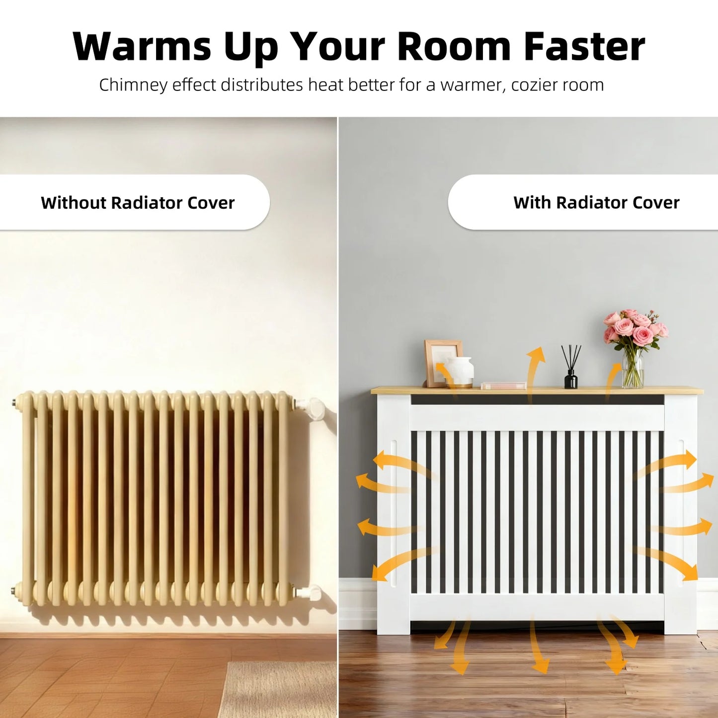 Radiator Cover Guard For Home Living Room MDF Wood Grain