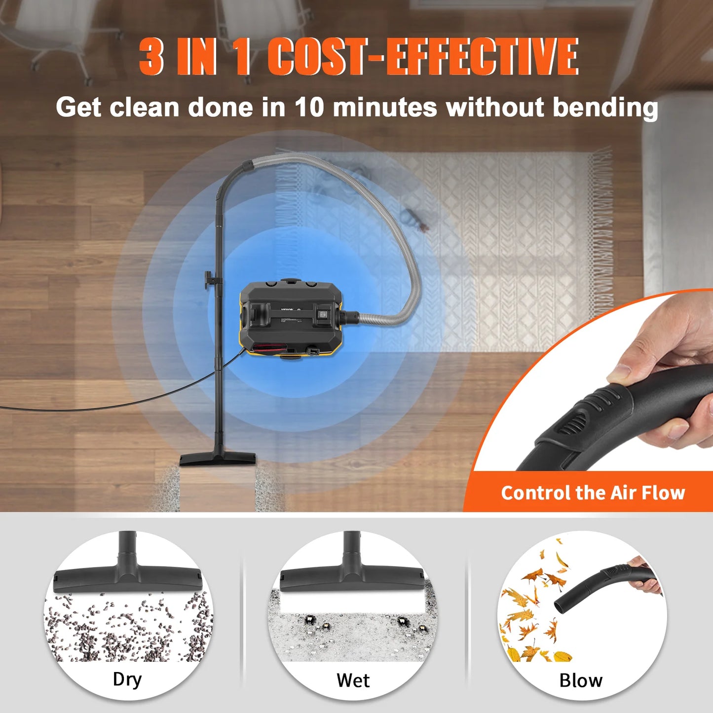 SucceBuy Wet Dry Vacuum Cleaner With Strong Suction Air Blower