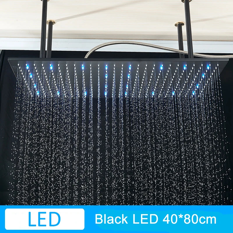 Shinesia LED Rainfall Shower Head Stainless Steel Bathroom Accessory
