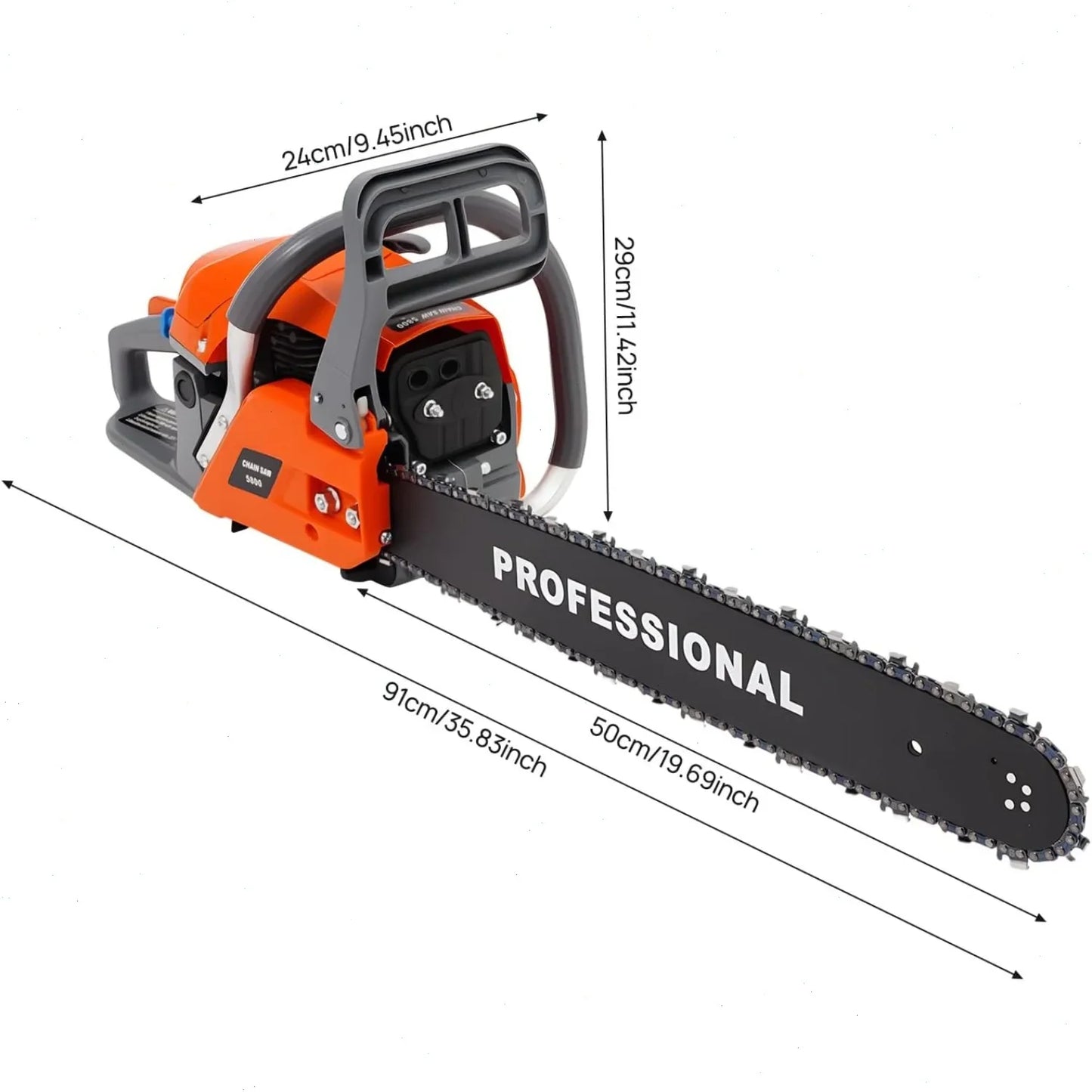 Bymaocar Gasoline Chainsaw 58cc Single Cylinder Engine
