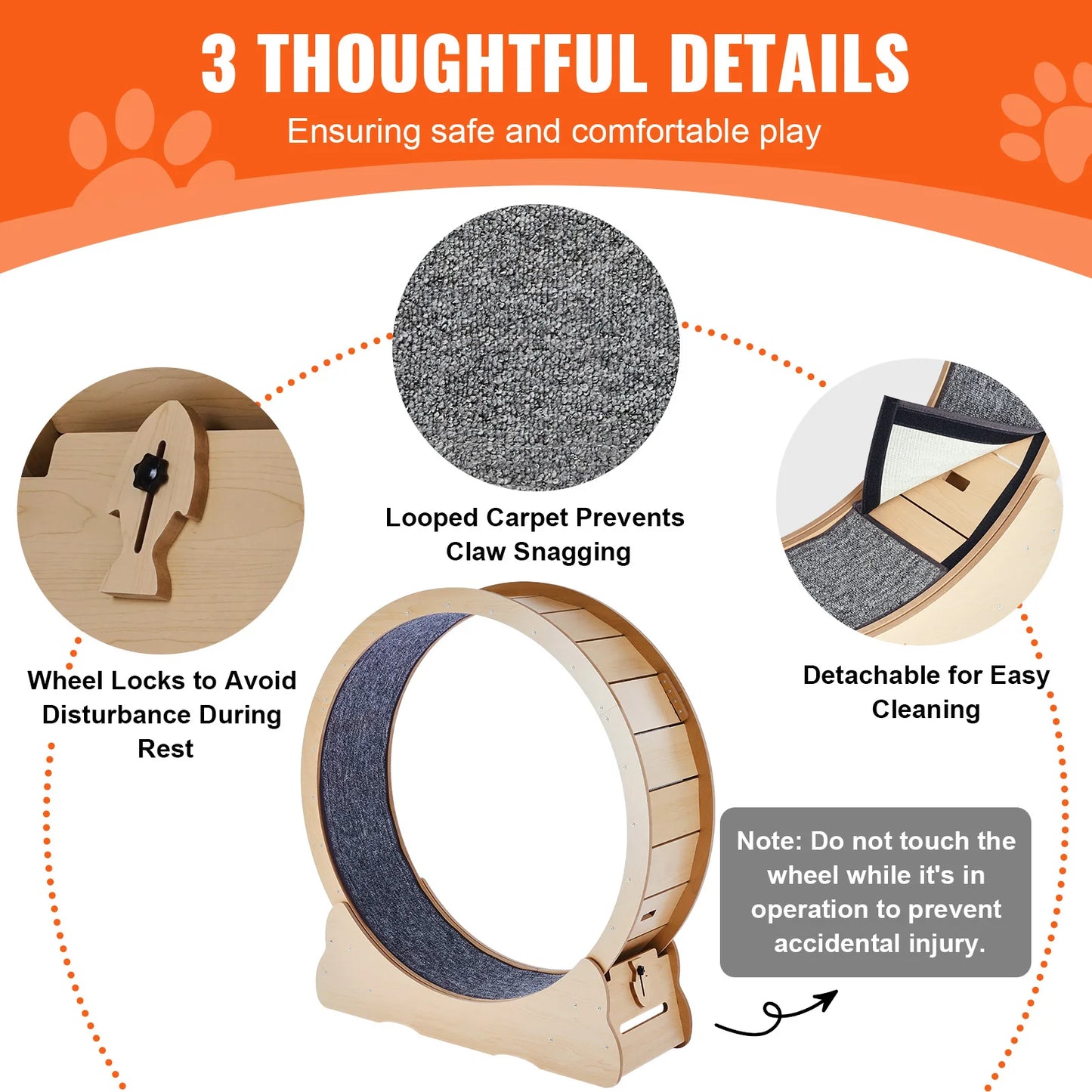 Wooden Cat Exercise Wheel For Indoor Running Treadmill