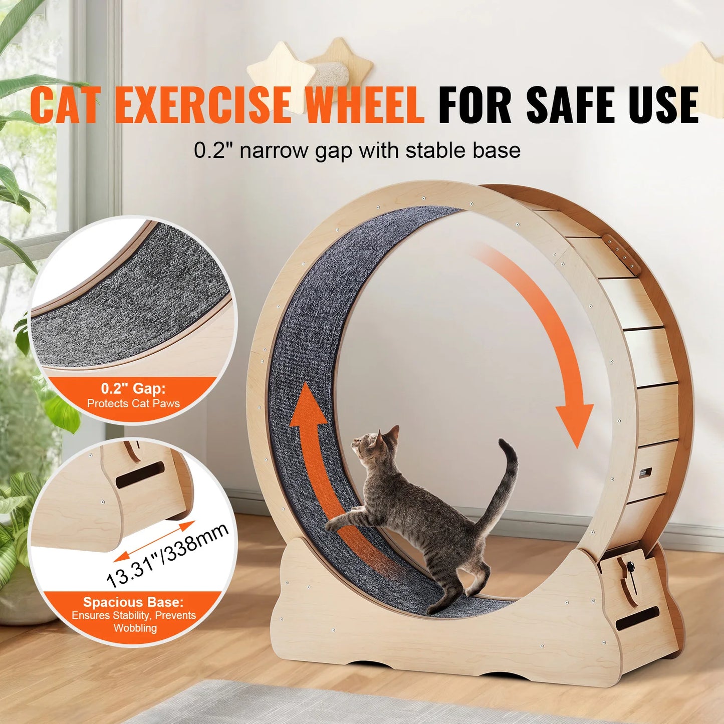 Wooden Cat Exercise Wheel For Indoor Running Treadmill