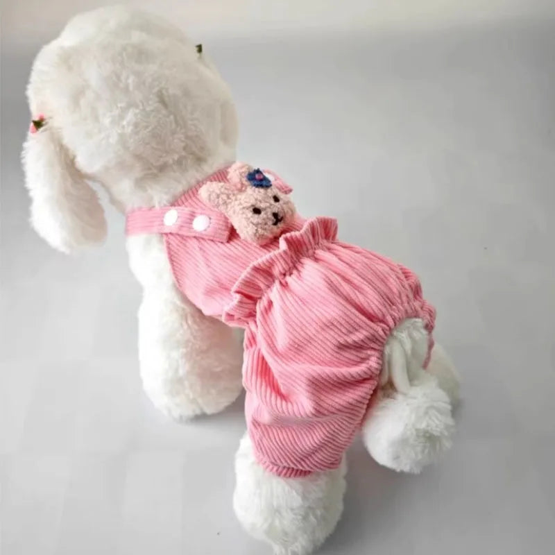Cute Dog Jumpsuit Overalls For Dogs Soft Polyester Fabric