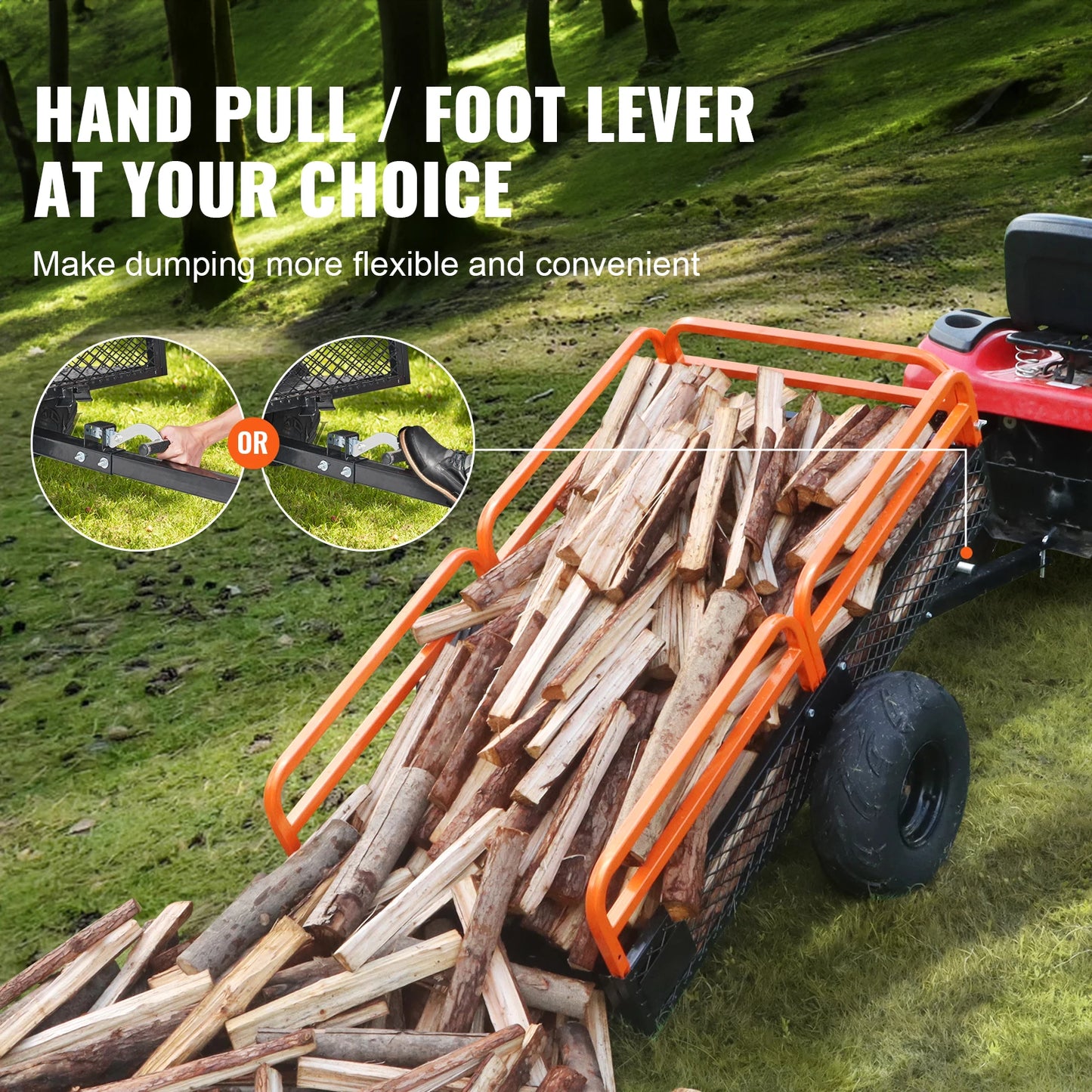 Heavy Duty Steel ATV Dump Trailer Removable Sides
