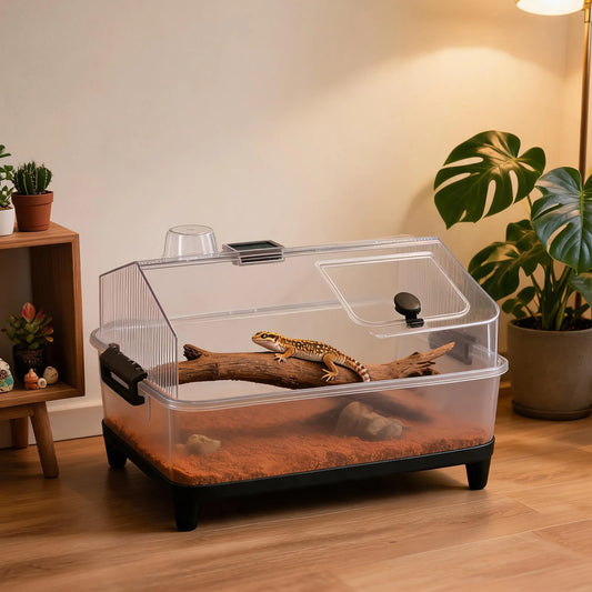 HiMISS Reptile Terrarium Kit With Lid, Acrylic Tank, Heater Pad