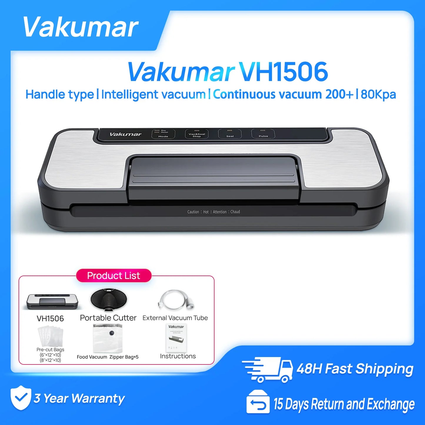 Vakumar Automatic Vacuum Sealer Machine For Sous Vide Household Use