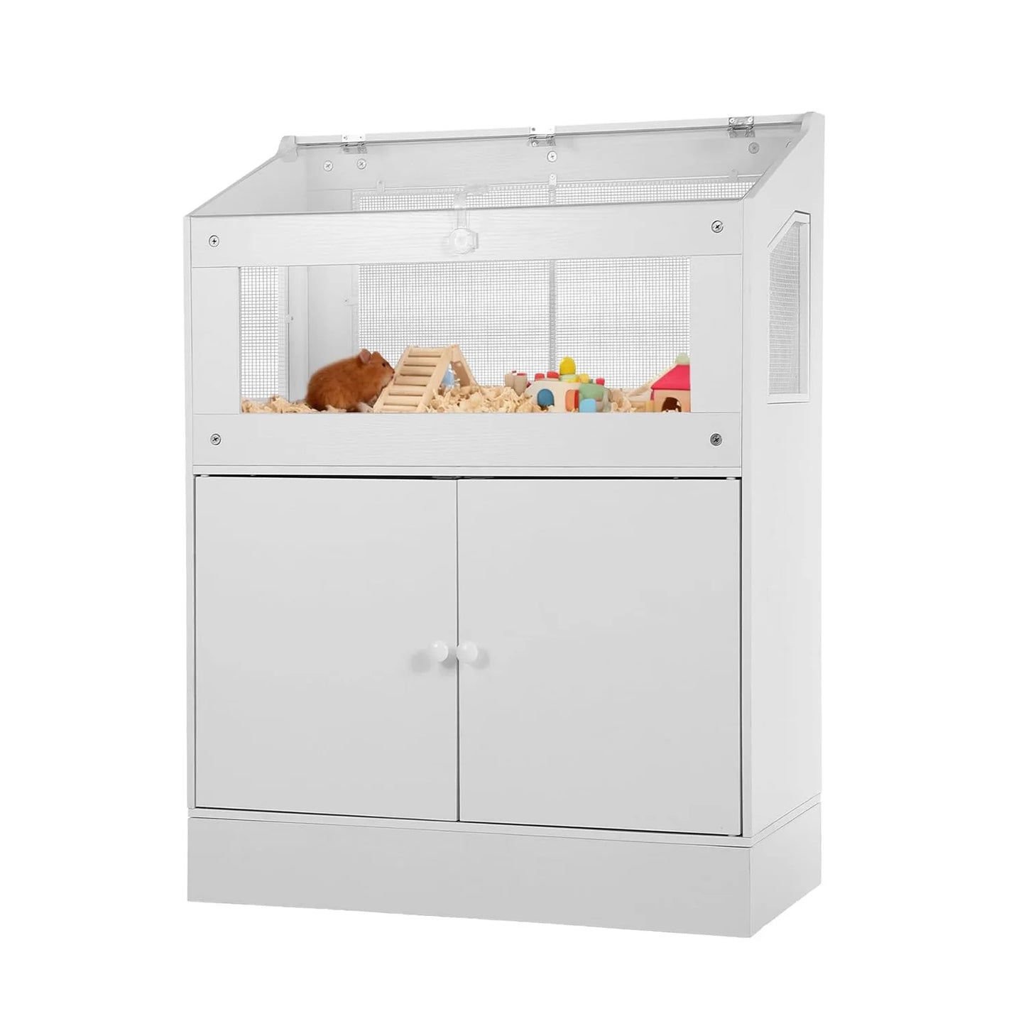 HiMISS Large Acrylic Small Animal Cage With Storage Cabinet