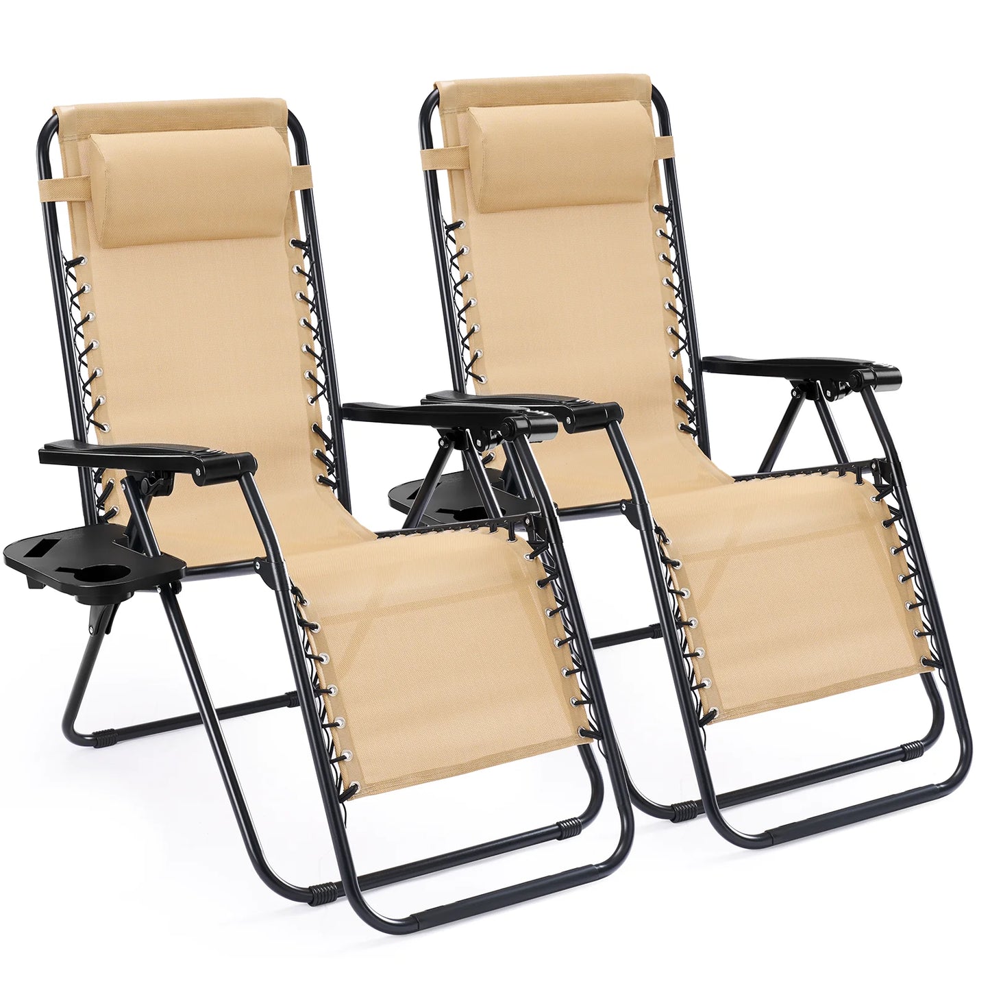 JHK Portable Zero Gravity Recliner Chairs Set Of Two