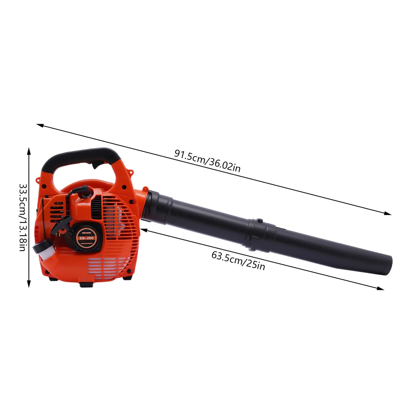 Gas Leaf Blower 25.4cc 2 Stroke Handheld Yard Cleanup Tool