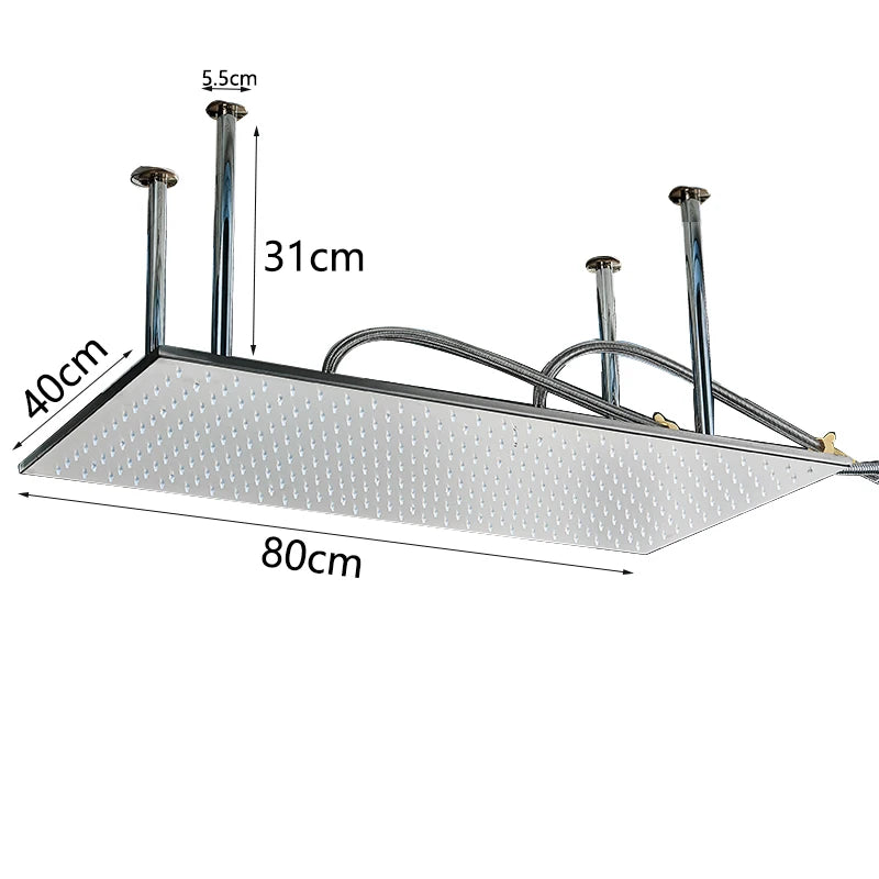 Wanmivezlo LED Brass Rain Shower Head Wall Mounted