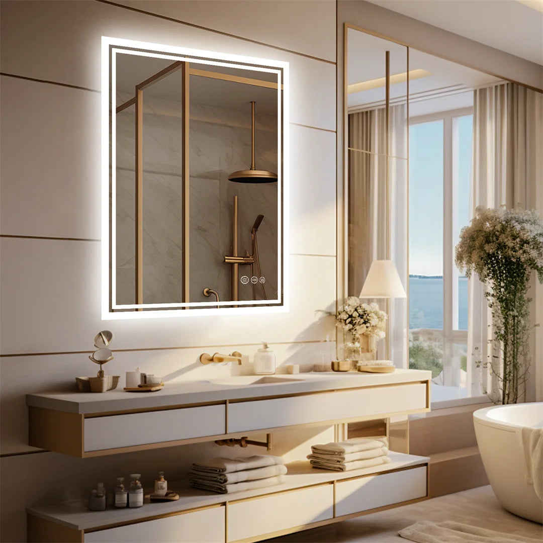 LUVODI LED Backlit Frameless Defog Bathroom Mirror