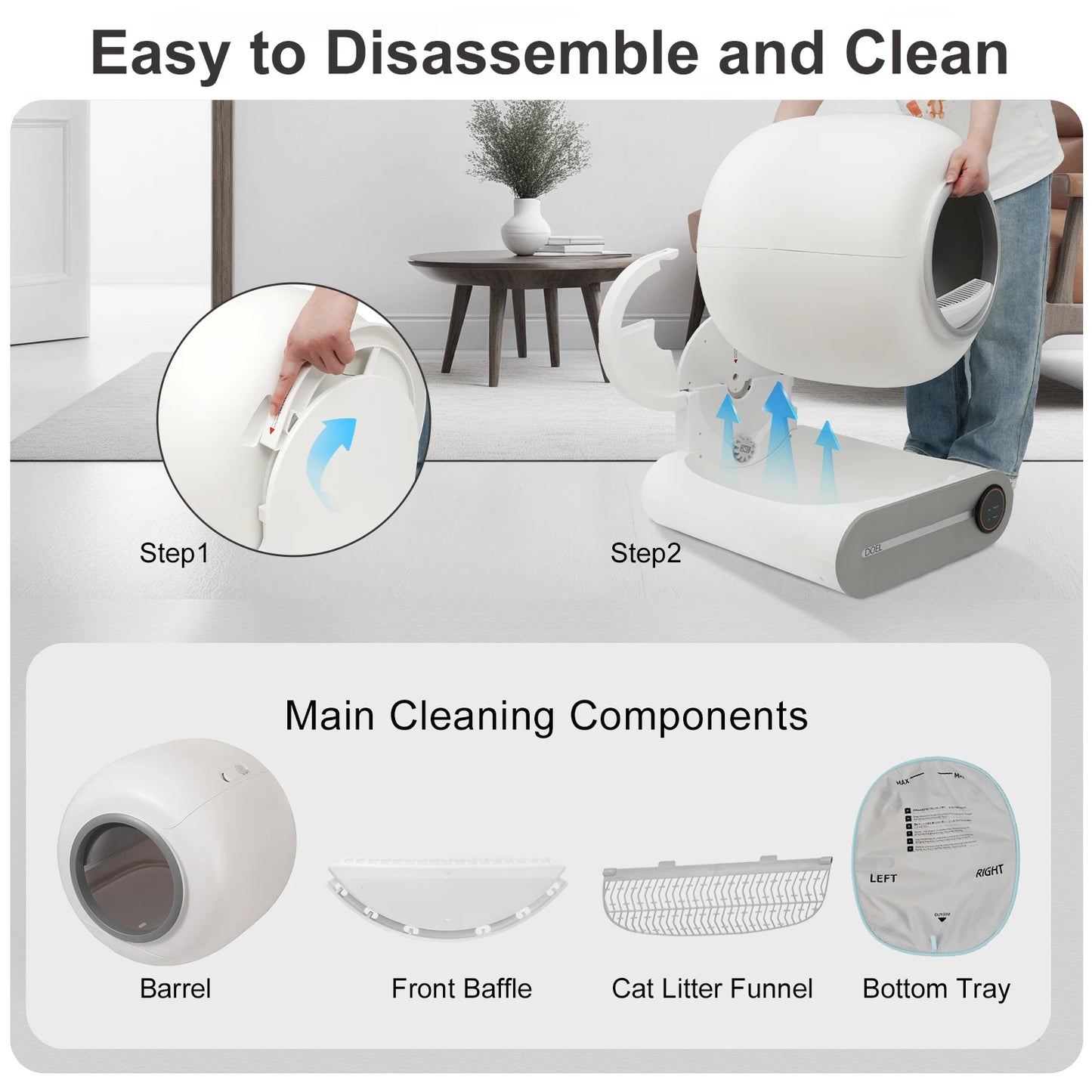 DOEL Automatic Self-Cleaning Litter Box With App Control For Multi-Cat