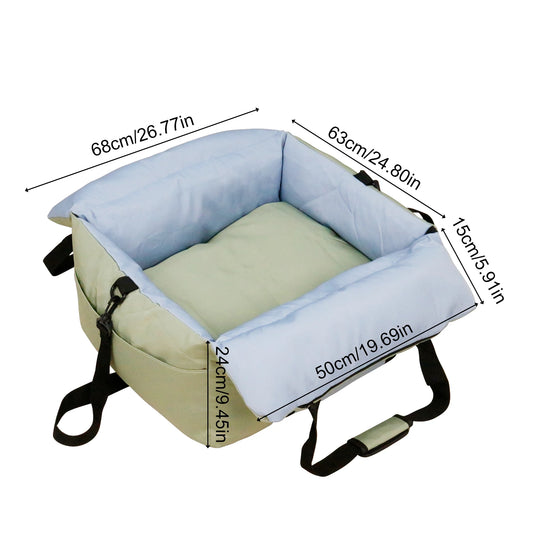 BORWART Portable Dog Car Seat Booster With Safety Belt Pocket
