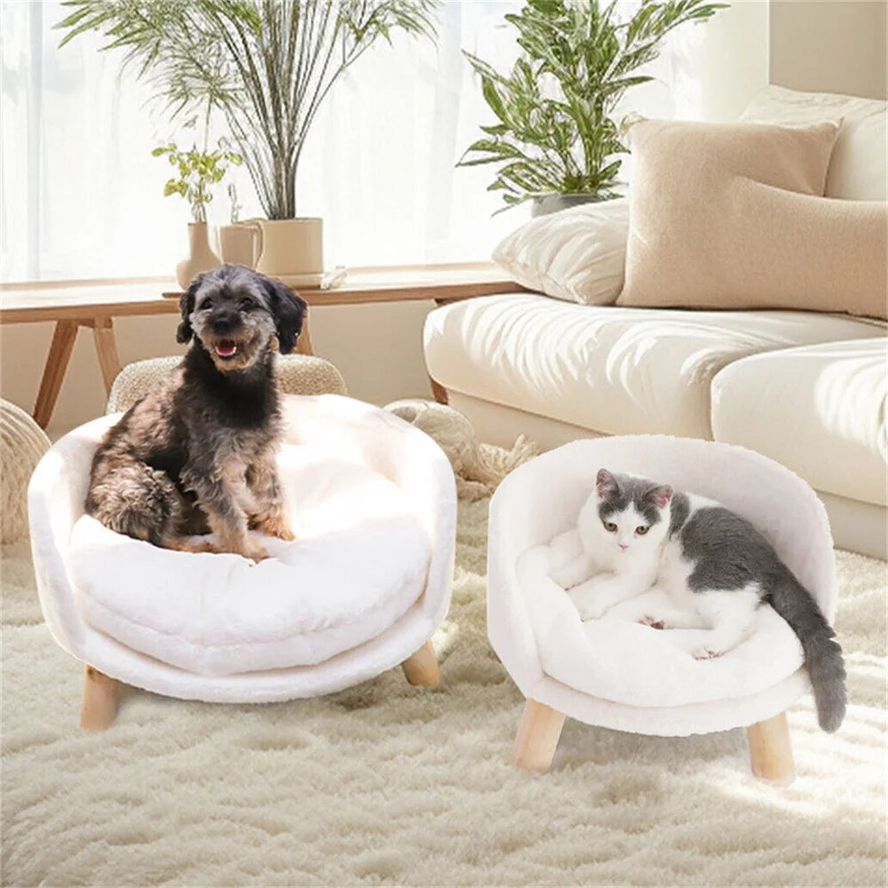 BORWART Ultra Soft Elevated Dog Cat Sofa Bed With Removable Waterproof Cushion
