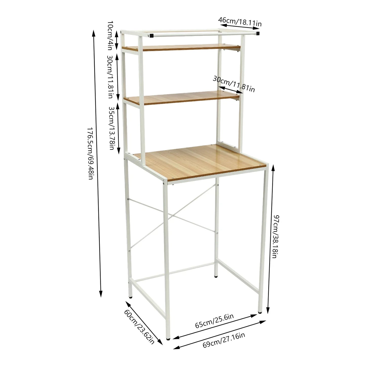 Three Tier Washer And Dryer Storage Shelf Space Saving Unit