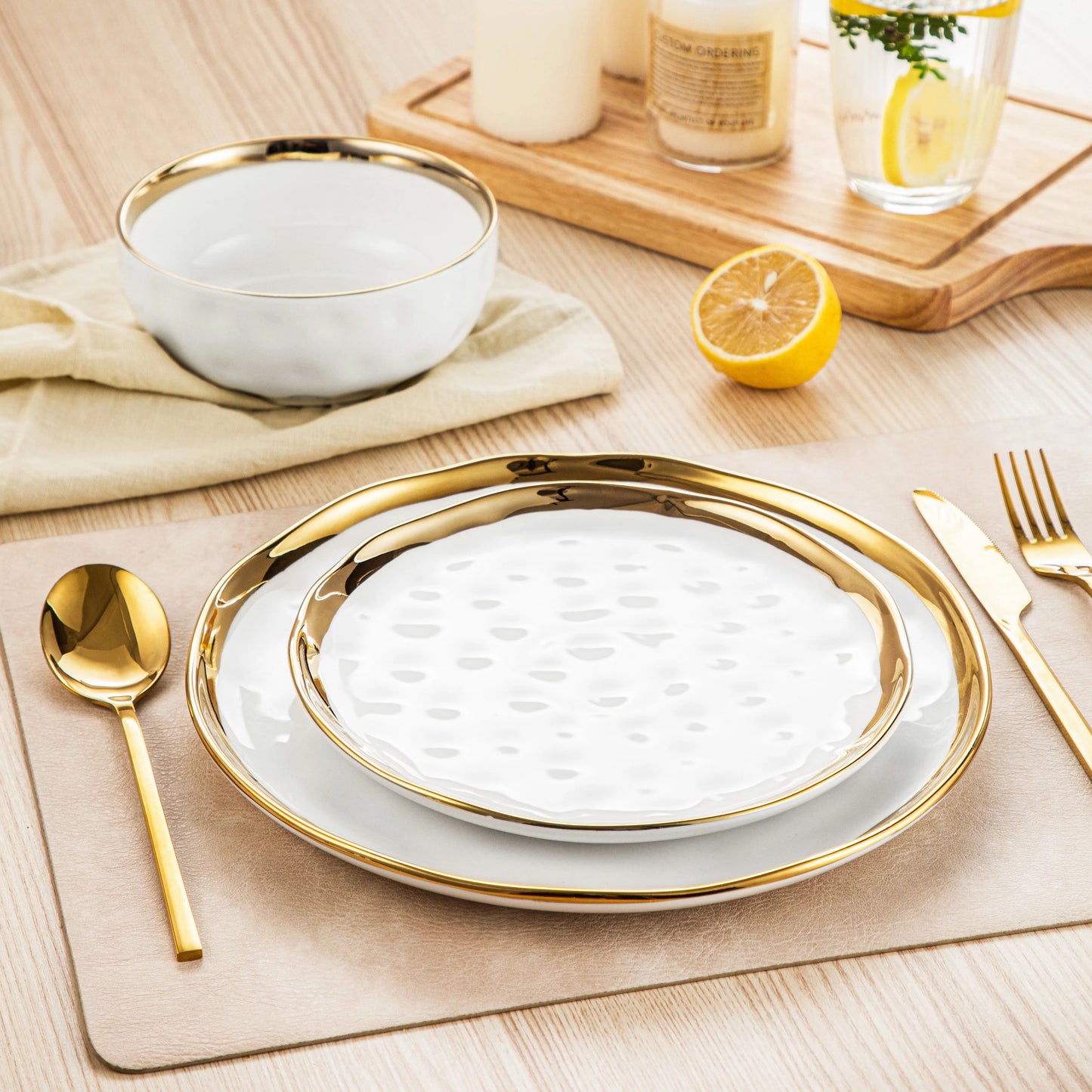 Malacasa Ceramic Dinnerware Set With Plates And Bowls